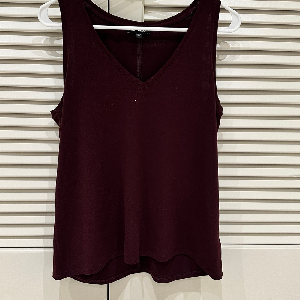Express V-Neck Burgundy Tank Top